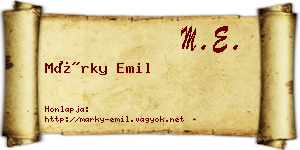 Márky Emil névjegykártya
