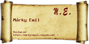 Márky Emil névjegykártya